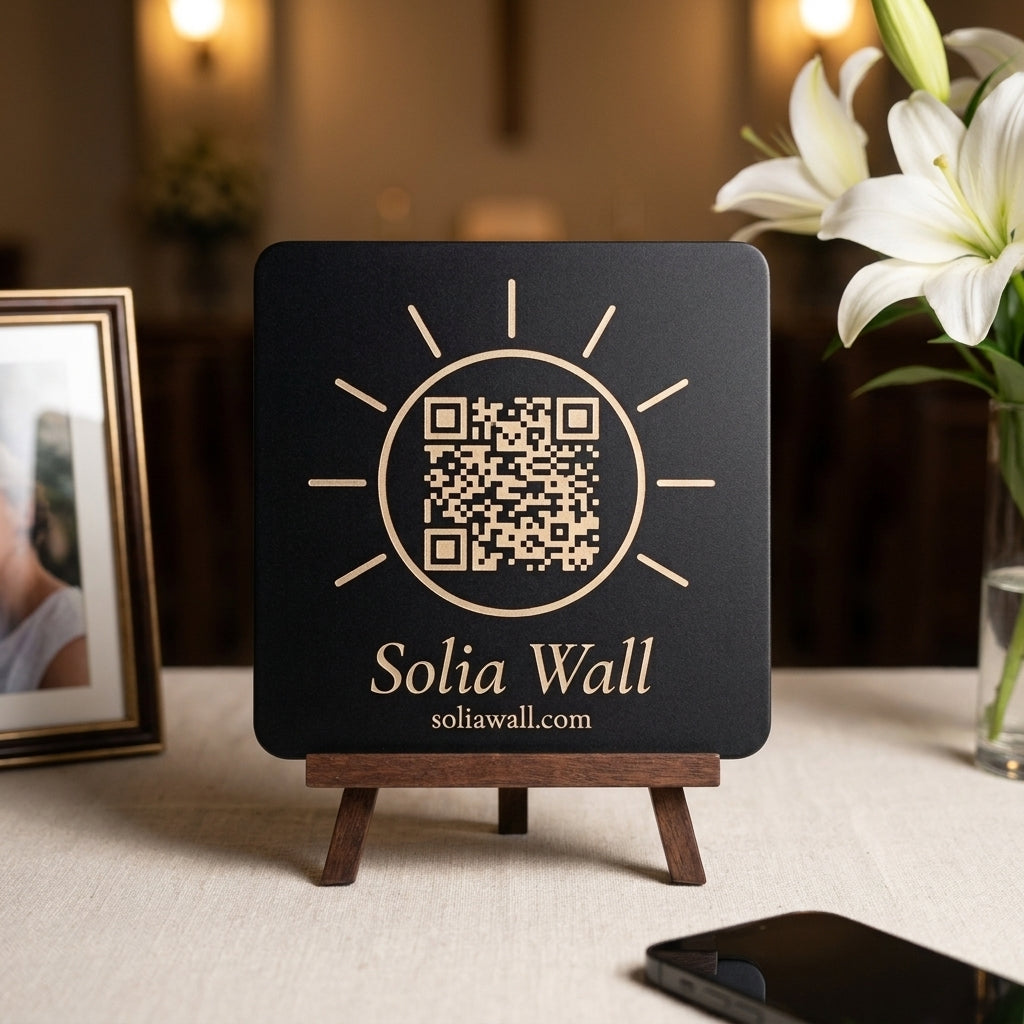The Solia Wall plaque — scan at funeral